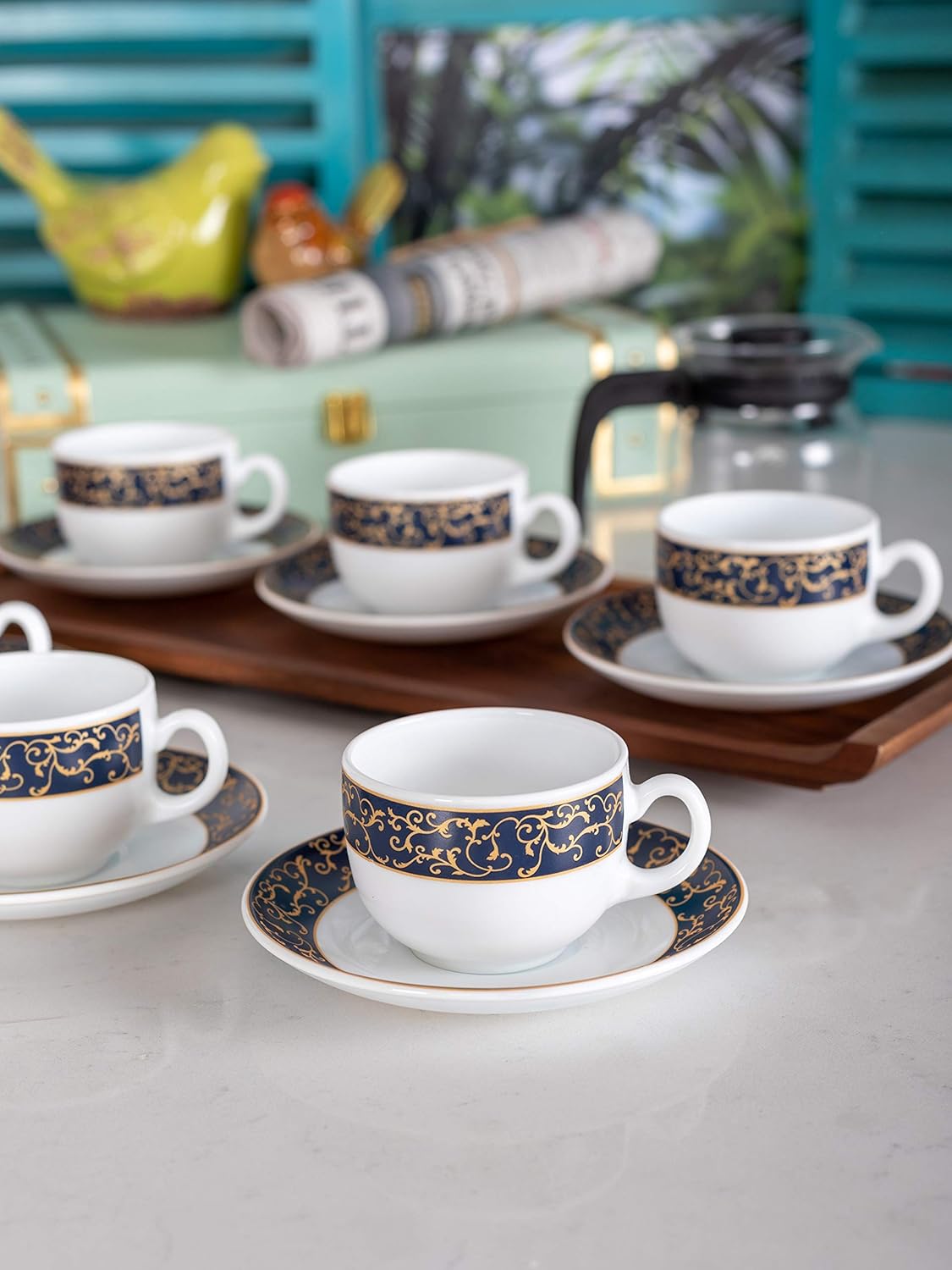 Buy LaOpala Opalware Cup Saucer Set (Set of 12pcs) Online at Low Prices