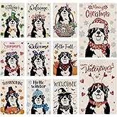 Seasonal Garden Flags Bernese Mountain Double Sided Flags Set of 11 Holiday Farmhouse Indoor Outdoor Yard Lawn Christmas Gifts Decorations 12.5x18 Inch