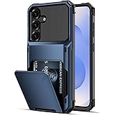 COOYA Wallet Case for Samsung Galaxy S25 6.2'' Navy, 3-5 Credit Cards Holder, Slot Flip Cover Back Pocket, Dual Layer Protective Hard Shell+Soft TPU Rubber Inner, Bumper Armor, Non-Slip, Men Women