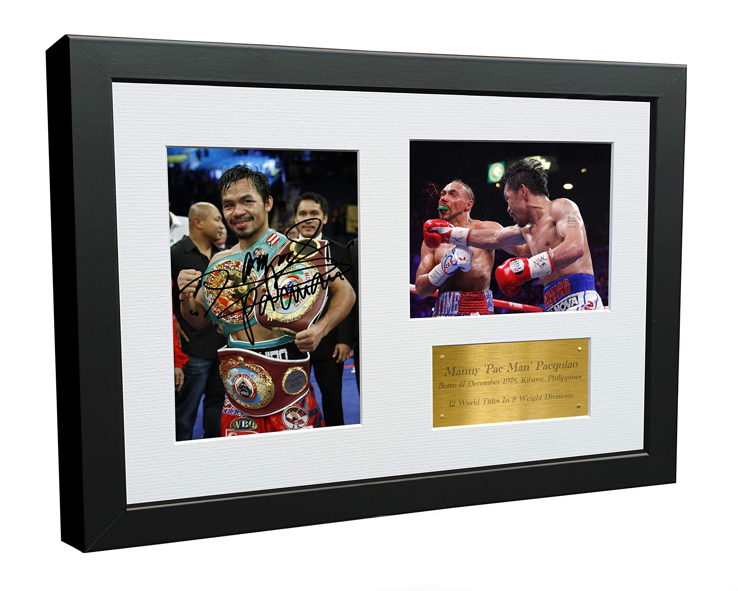 Kitbags & Lockers Manny Pacquiao 12x8 A4 Autographed Signed Photo Photograph Picture Frame Boxing Gift Poster Gold