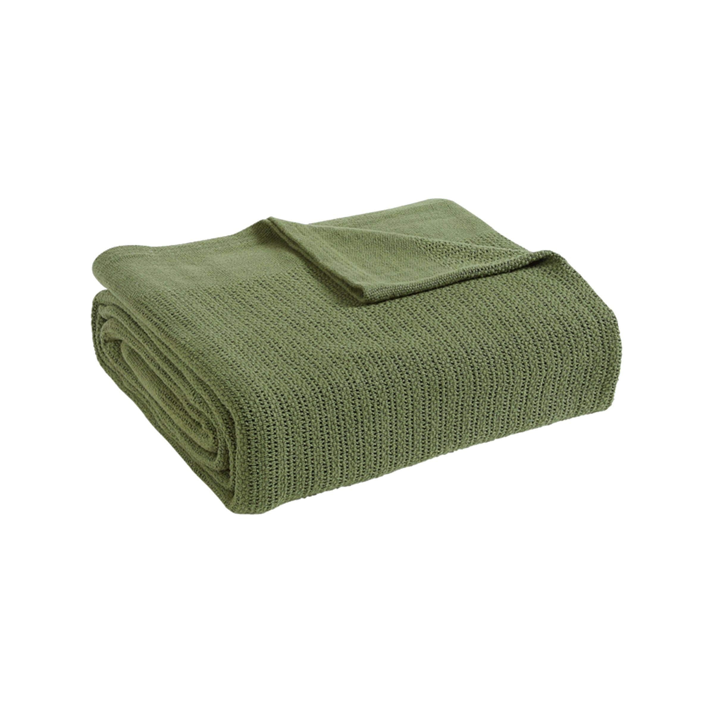 Fiesta – King Blanket, Soft Thermal Cotton Blanket (King, Sage)