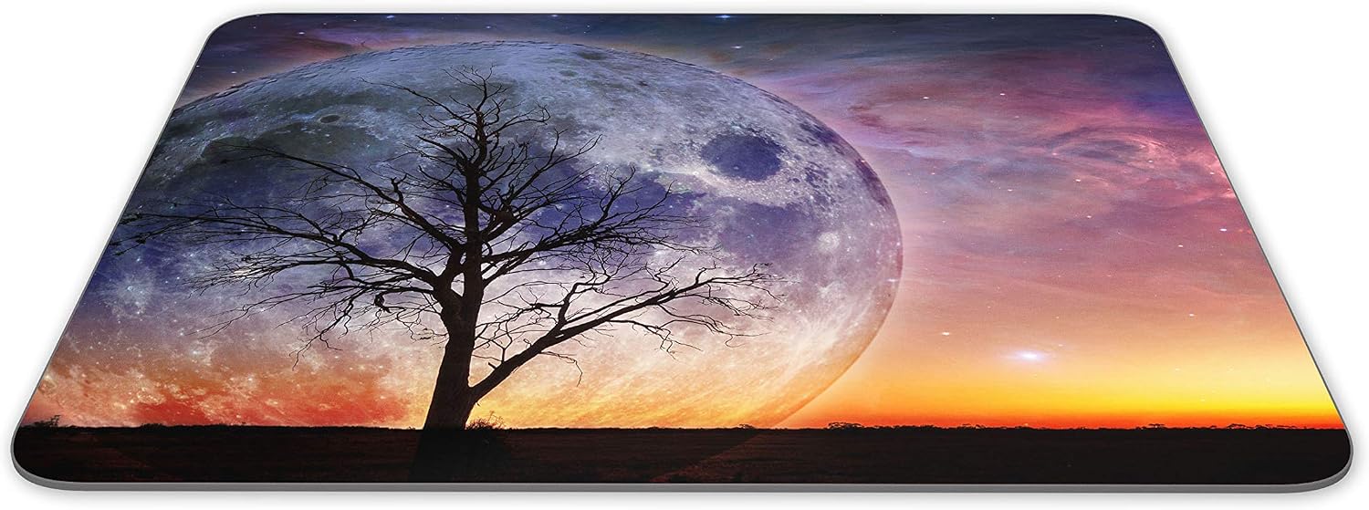 Sunset Galaxy Moon Mouse Mat Pad - Student Art Office Computer #14075, Multicolor, 23.5cm x 19.6cm x 5mm - Image 3
