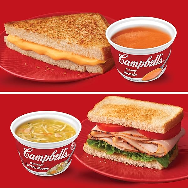 CAMPBELL’S CREAMY TOMATO SOUP, 7 OUNCE MICROWAVABLE CUP (PACK OF 4)