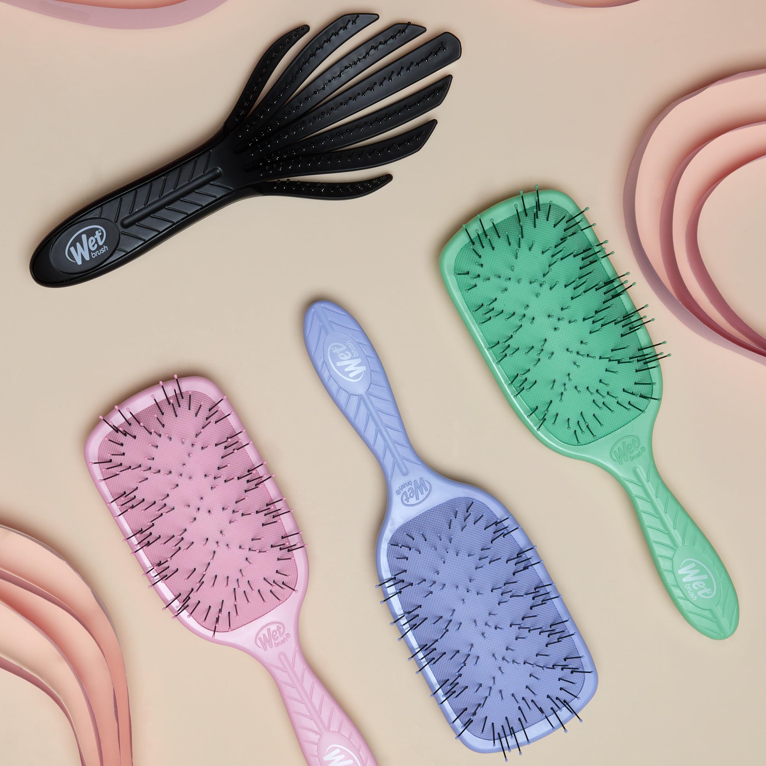Wet Brush Go Green Thick Hair Paddle Detangling Brush, Purple - Ultra-Soft IntelliFlex Bristles With AquaVent - Gently Loosens Knots While Minimizing Pain - Curly, Coarse, Long, Wet & Dry Hair