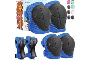 KUYOU Kids Knee Pads Elbow Pads Guards Protective Gear Set Safety Gear for Roller Skates Cycling BMX Bike Skateboard Inline Skatings Scooter Riding Sports.