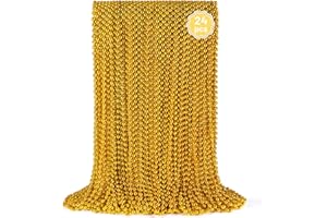 YAXINRUI 24 PCS Gold Mardi Gras Beads, Gold Bead Necklaces, Christmas Bead Necklaces, 33 Inch Round Beaded Necklaces for Mardi Gras Party Christmas New Year Eve Festive Events, Party Favors