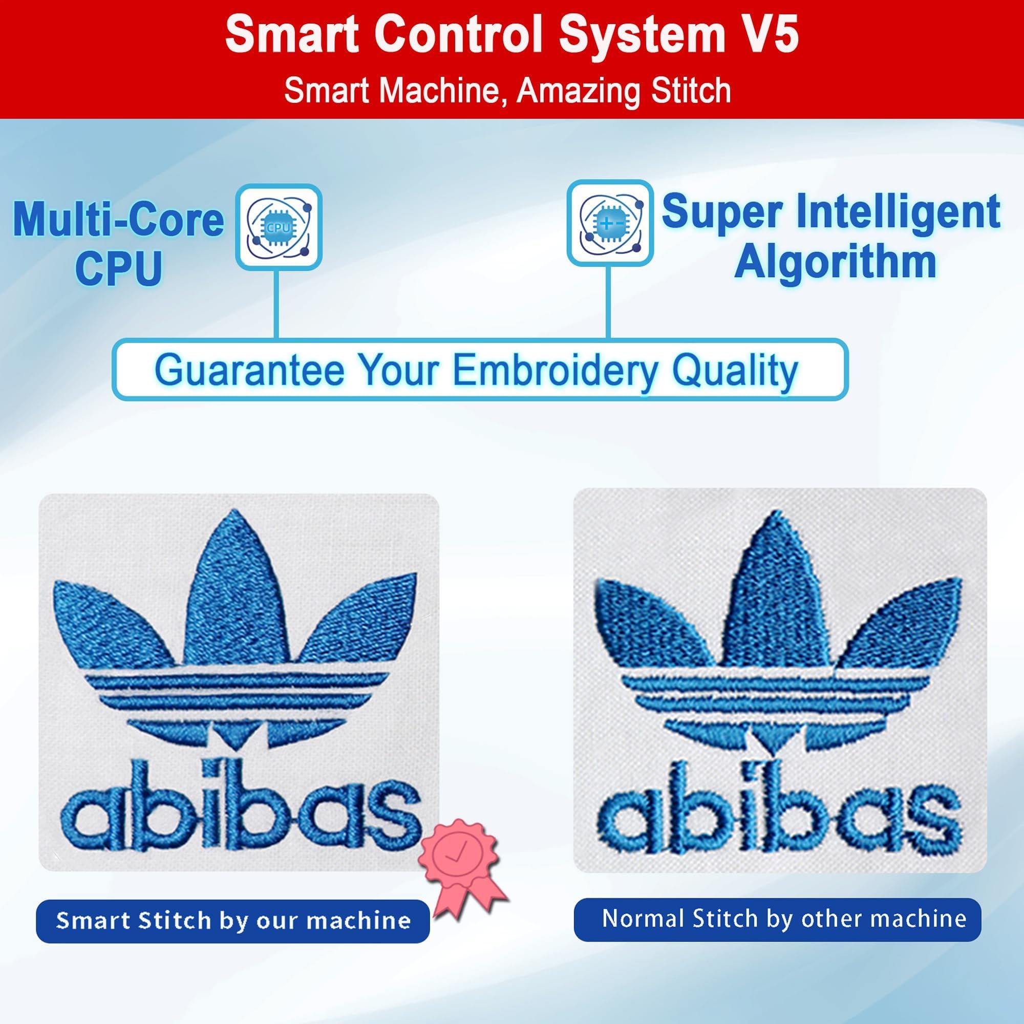 Smartstitch S-1201 Compact Embroidery Machine with 12 Needles, 1200SPM Max Speed, 10“ Screen, Wifi, 9.5