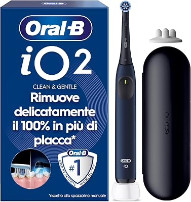 iO 2 Spazzolino Elettrico, con 1 Testina di Ricambio, Nero