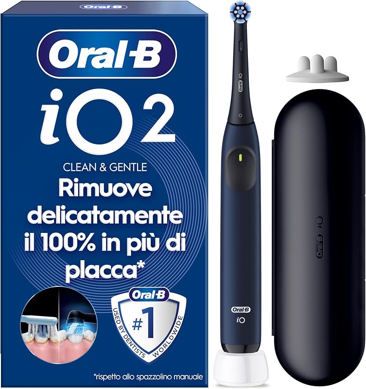 iO 2 Spazzolino Elettrico, con 1 Testina di Ricambio, Nero