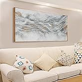 Abstract Wall Art Framed Ready To Hang Home Decor Artwork Simple Modern Art Pieces With Gold And Gray Textures Wall Art Prints Canvas Painting Small Size For Living Room Bedroom Office Decoration 20"X 40"