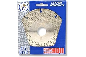 Bad Dog Tools 4.5” Endless Handi Disc Deux (HDII) Diamond Wheel for Grinding, Sanding, and Cutting. Use on Iron, Steel, Brass, Tile, Stone, Brick, & Plastic. Use with 4.5” Angle Grinders.