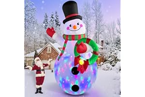 Danxilu 12 FT Giant Christmas Inflatables Snowman Outdoor Decorations Built-in Rotating LED Lights, Huge Blow Up Snow Man with Magic Hat IP44 Waterproof Xmas Decor for Yard Outside Lawn Holiday