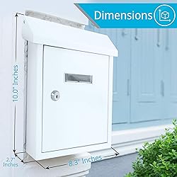 Serenelife Weatherproof Wall Mount Locking Mailbox