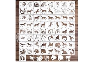 HOSOMONO Small Stencils for Painting on Wood Reusable, 3 Inch Reusable Stencil for Craft Ornament Paint Template Stencils for Wall Card Rock Wood Signs Coasters Canvas Home Decor (Horse)