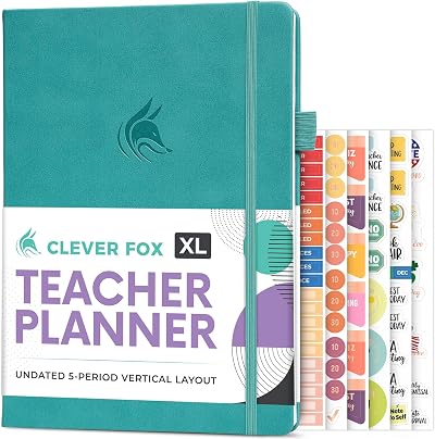 Clever Fox Teacher Planner – School Year Planner with Calendars & Lesson Plans