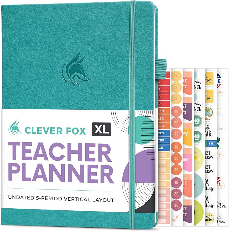 Clever Fox Teacher Planner – School Year Planner with Calendars & Lesson Plans