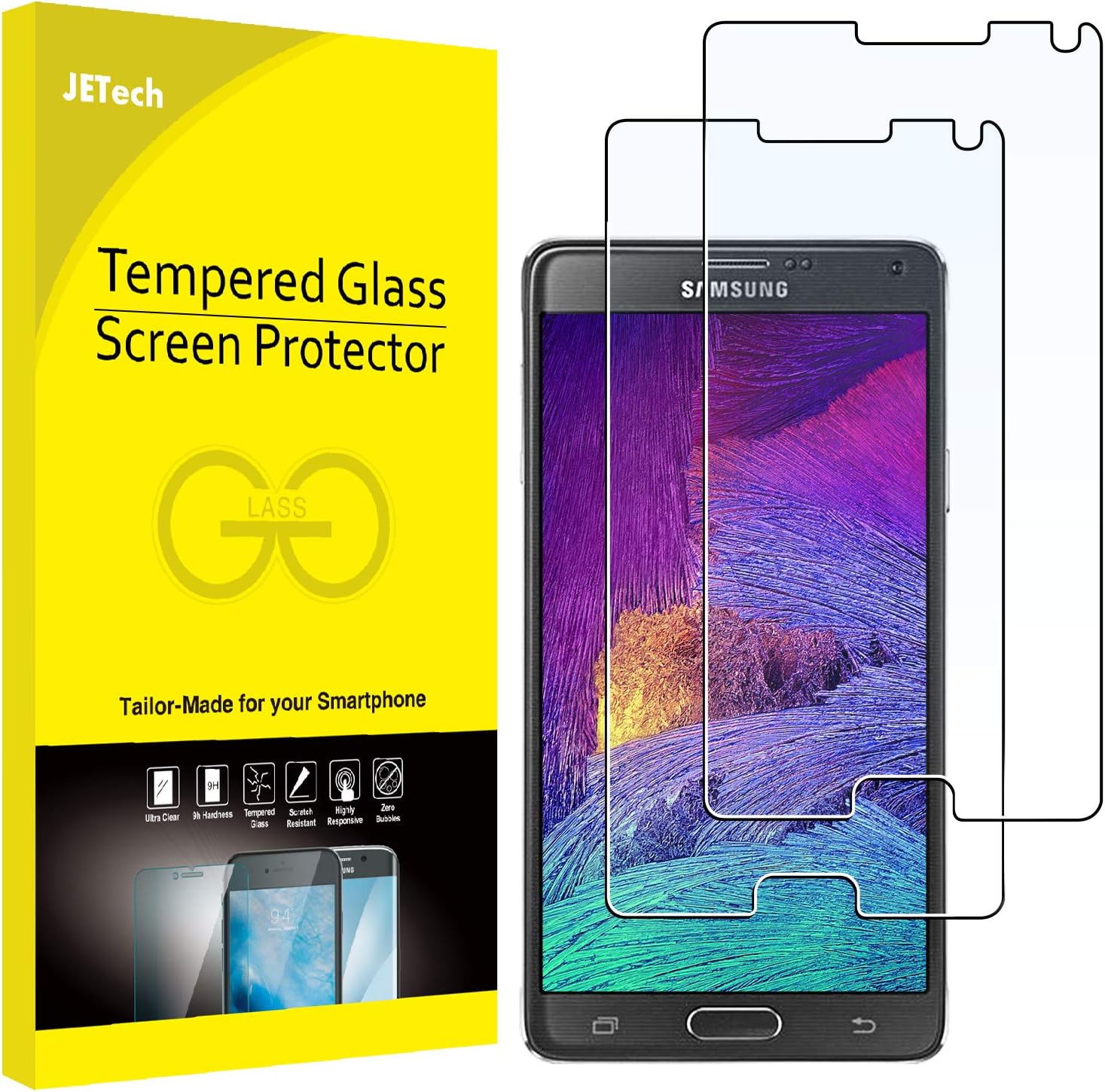 JETech 0860A Screen Protector for Samsung Galaxy Note 4, Tempered Glass
