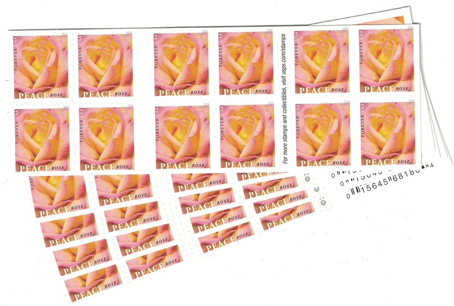 Peace Rose USPS Forever Stamp (5 Booklets (100 Stamps