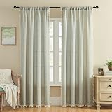 Joydeco Blue Floral Boho Curtains 84 Inch 2 Panels Rod Pocket