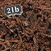 ZEBMOON 2 LB Brown Crinkle Cut Paper Shred Filler Great for Gift Wrapping, Basket Filling, Birthday, Wedding, Halloween, Thanksgiving, Christmas Day, New Year Party Decorations Filling Supplies