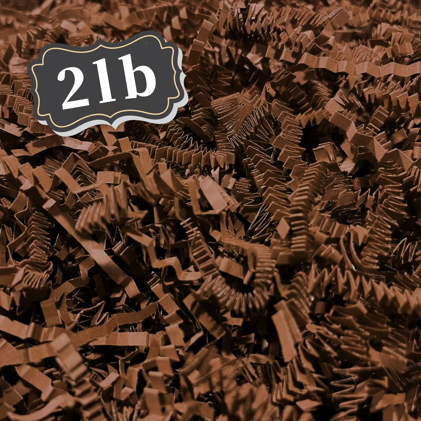 ZEBMOON 2 LB Brown Crinkle Cut Paper Shred Filler