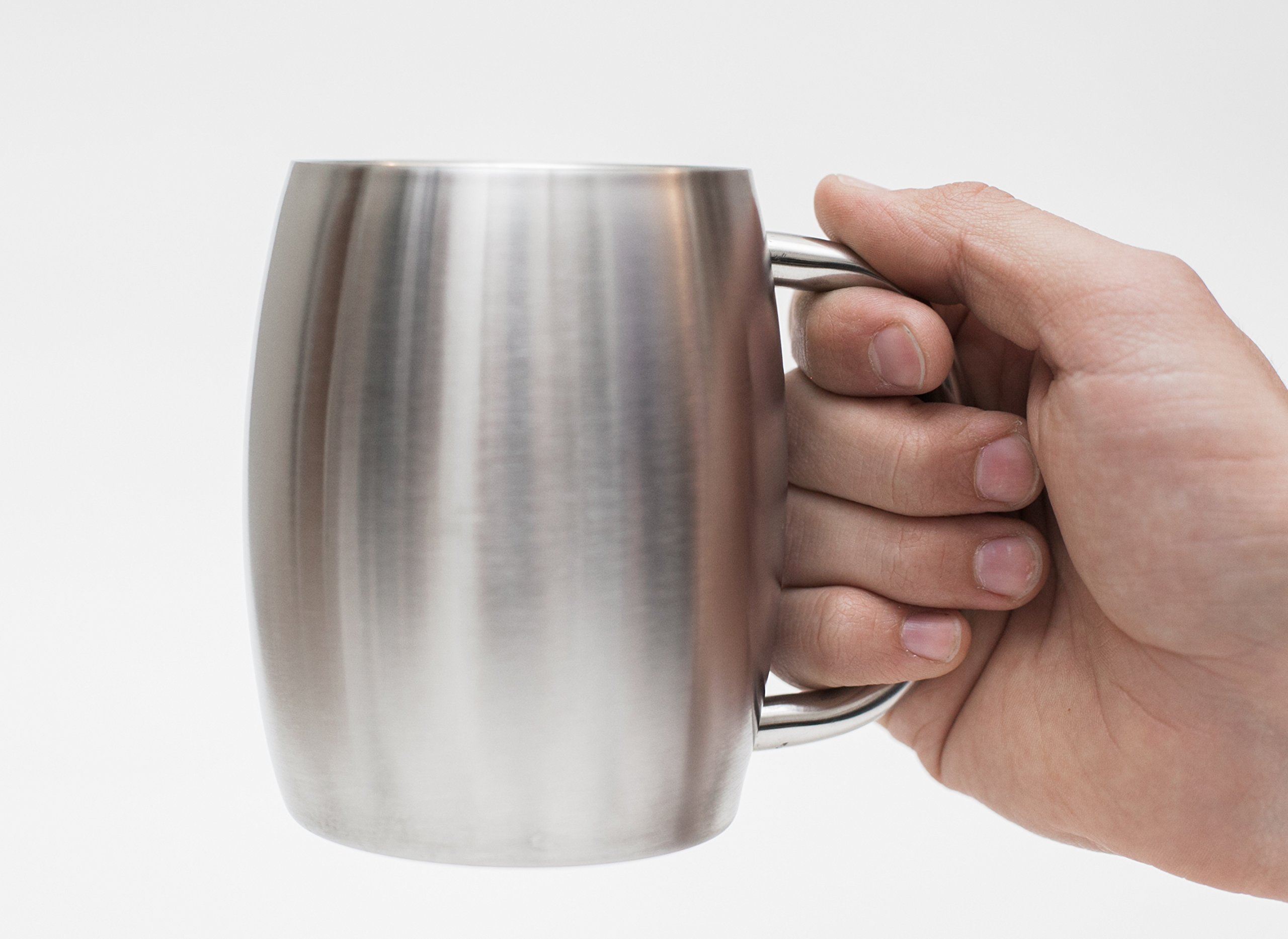 big stainless steel mug