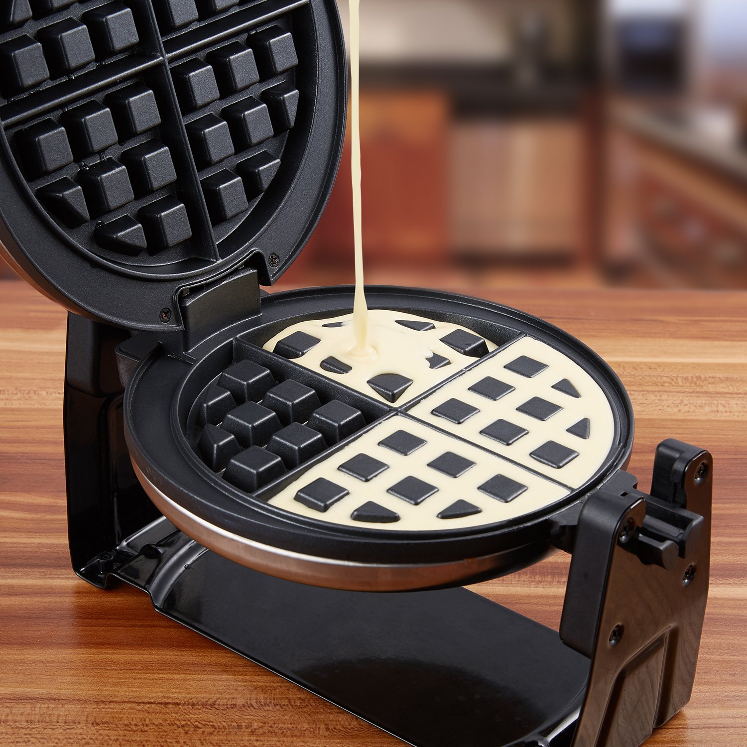 AICOK Flip Belgian Waffle Maker with NonStick Plates, Doublesided Uniform Heating, Stainless
