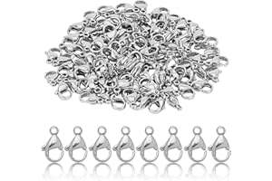 PH PandaHall 100PCS Grade A 304 Stainless Steel Lobster Claw Clasps, Stainless Steel Color, 11x7 mm