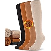 Aoliks Warm Knee High Socks for Women,Cotton Thermal Socks for Hiking Skiing Winter Gifts