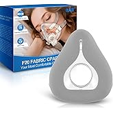Replacement F20-Style Fabric Mask (Medium), CPAP Full Face Cushion for Airfit F20 & Airtouch F20 - Integrated Velvet Mask Liners