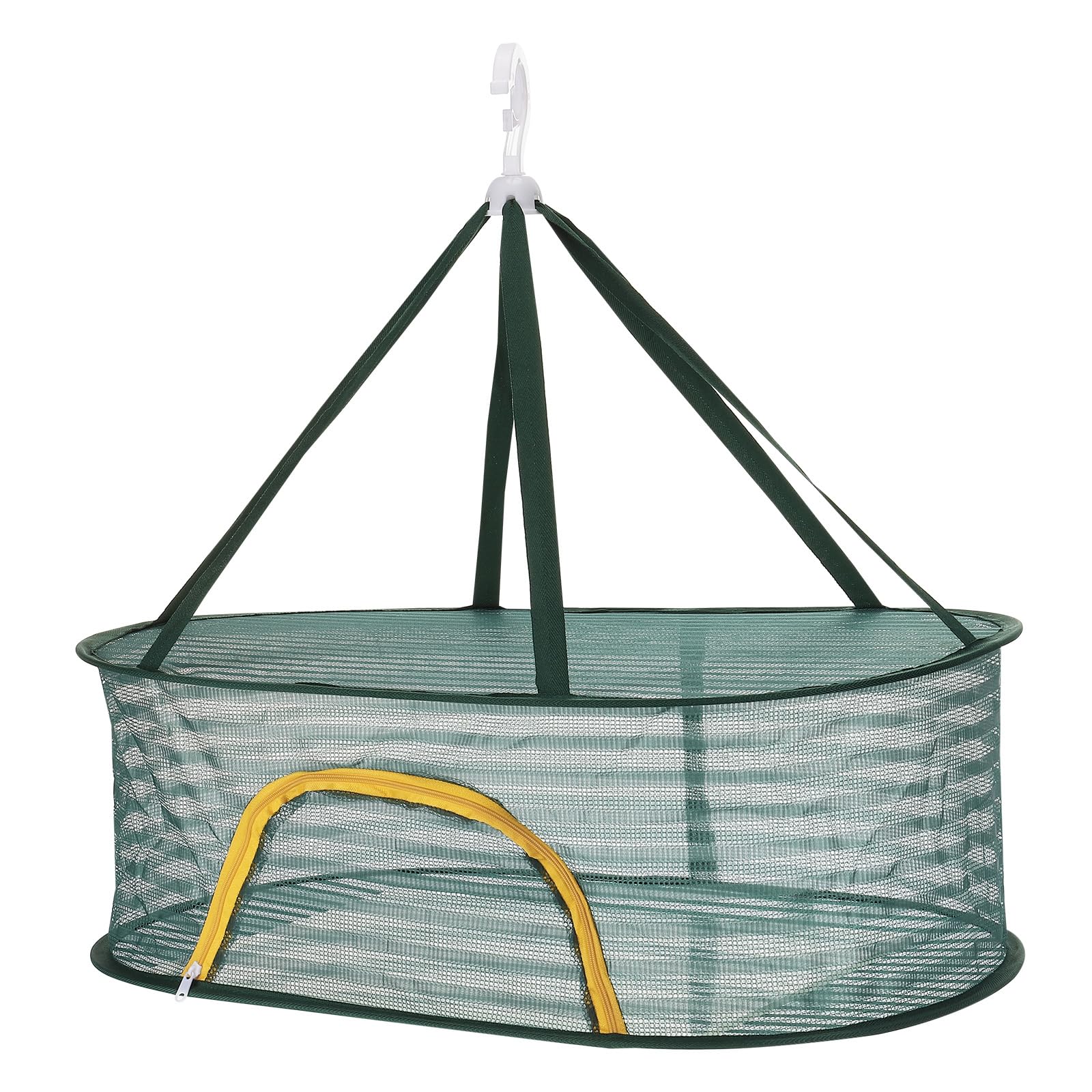 PATIKIL Folded Mesh Clothes Hanging Dryer, Single Layer Sweater Drying Rack, 70cmx50cm, Green