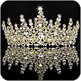 COCIDE Gold Tiara and Crown for Women Crystal Queen Crown Rhinestone Tiara for Girl Bride Wedding Hair Accessories for Bridal Birthday Party Prom