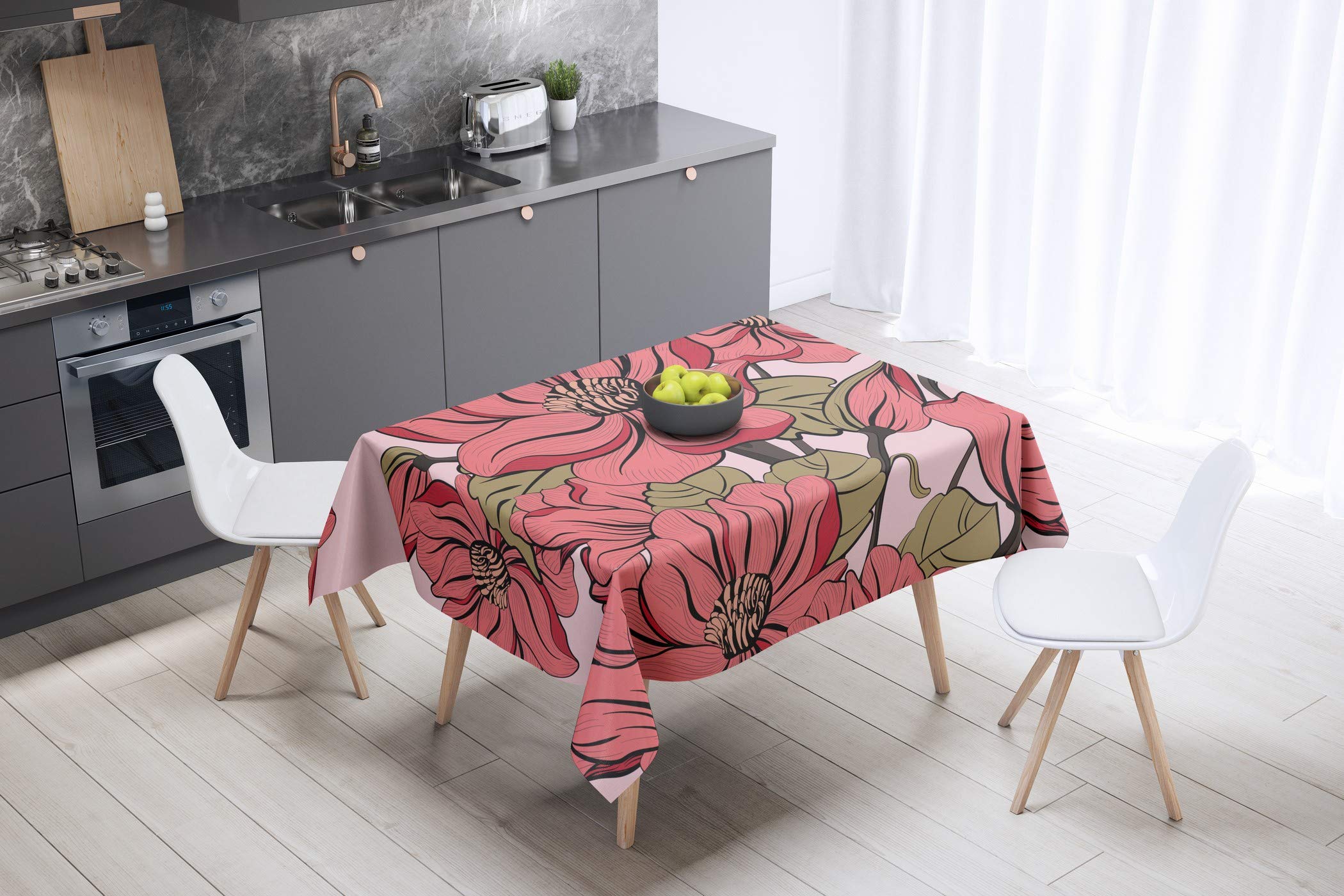 Bonamaison Kitchen Decoration, Tablecloth, 140cm x 140cm - Designed and Manufactured in Turkey