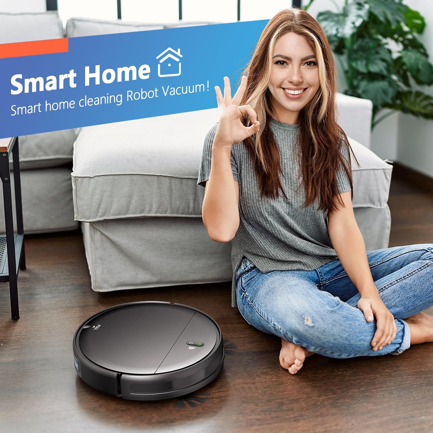 MAMNV Robot Vacuum and Mop Combo, WiFi/App, Robotic Vacuum Cleaner with Schedule, 2 in 1 Mopping Robot Vacuum with Watertank and Dustbin, Self-Charging, Slim, Ideal for Hard Floor, Pet Hair, Carpet - Image 7