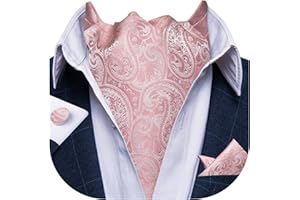 DiBanGu 3PCS Ascot Ties for Men Wedding Jacquard Woven Silk Ascot Cravat for Men Cravat Tie and Pocket Square Set