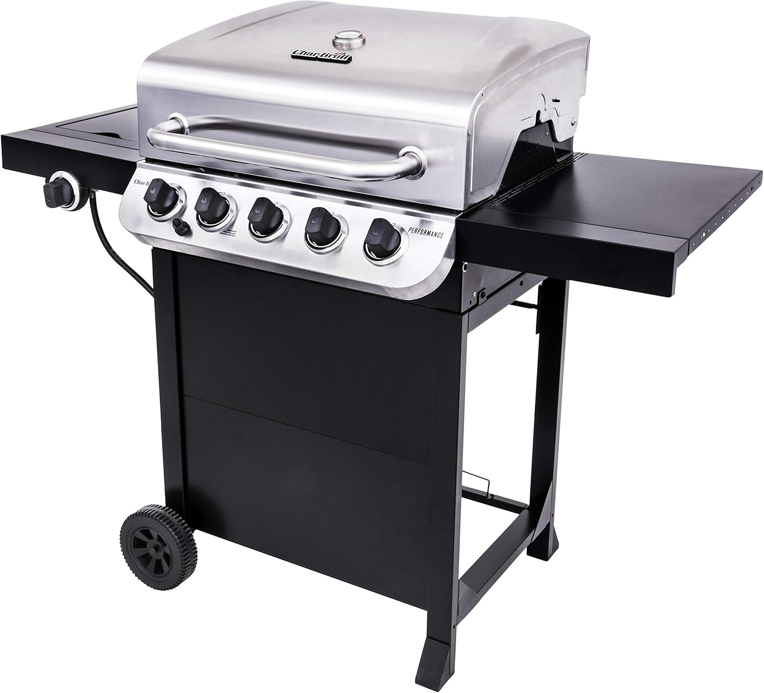 review Char-Broil 463373319 Performance 5-Burner Cart Style Gas Grill, Stainless/Black