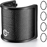 EJT Pop Filter, Three Layers(Metal Mesh & Foam & Etamine Layer) Microphone Windscreen Cover Handheld Mic Shield Mask, Microph