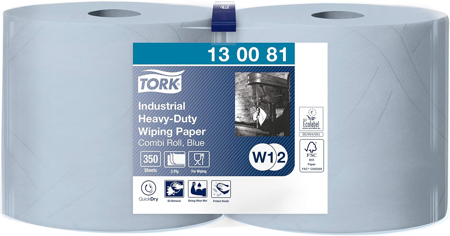 Бумага протирочная tork (w1/2) ком.2шт 350л/рулон, 23.5x 34см, 3-сл, голуб, суперпр.(602998-999) 130081 (7322540183818)