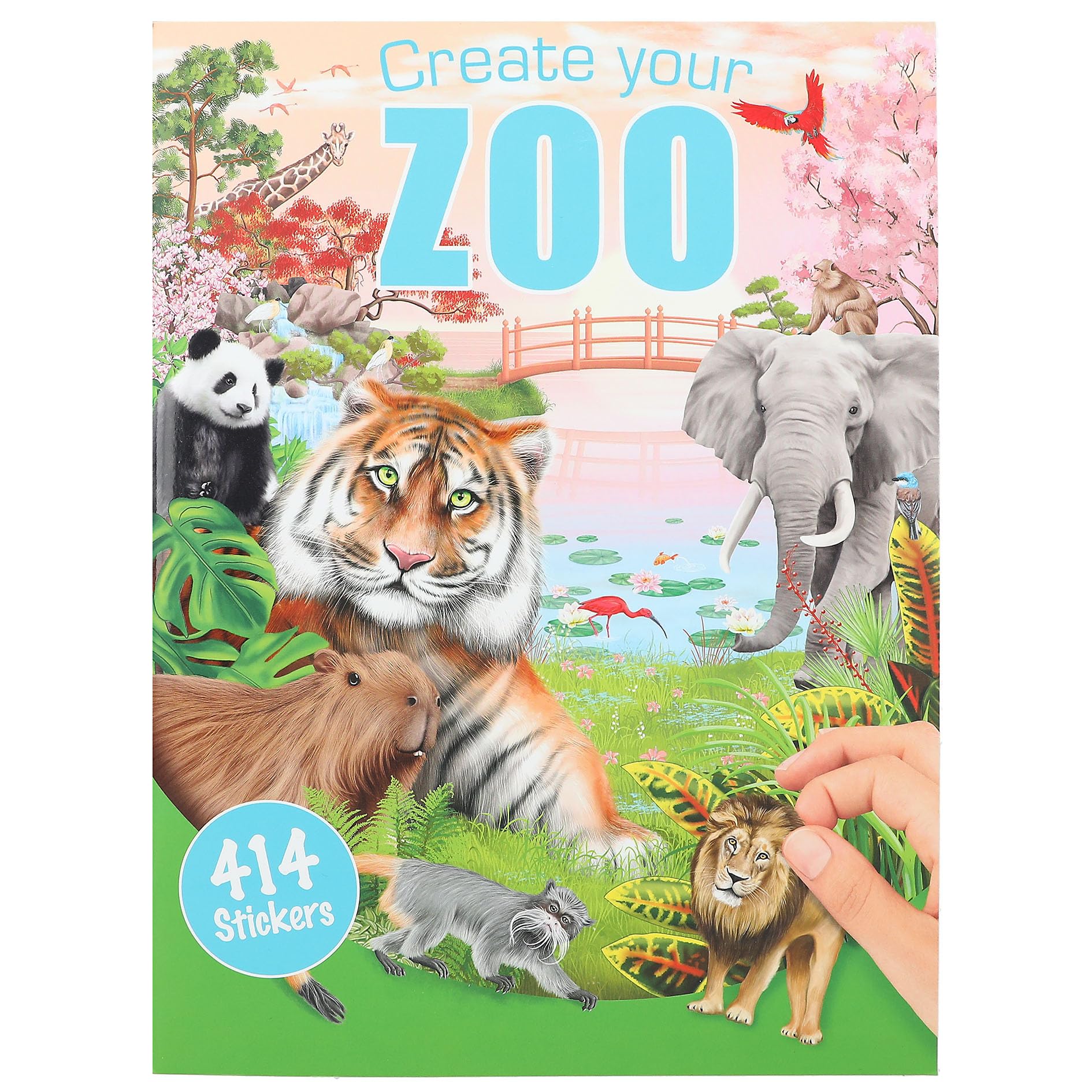 Depesche 12753 Sticker Album "Create Your Zoo", Sticker Book with Cool Motifs and 3 Double-Sided Stickers, Approx. 22 x 30 x 0.5 cm