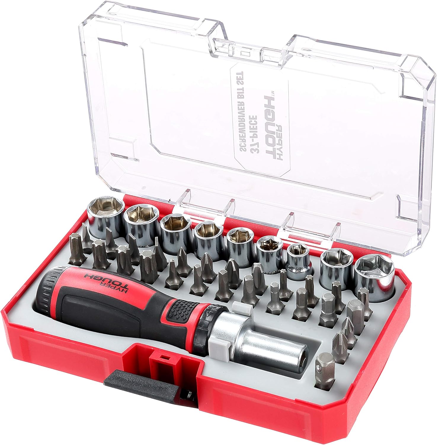 Hyper Tough 37Piece RATCHETING SCREWDRIVER SOCKET & BIT SET SAE METRIC Ratchet Bit