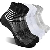 IRAMY Compression Ankle Support Socks Coolmax Wicking Cushioned Athletic Plantar Fasciitis Relief Men Women 2/3/6 Pairs