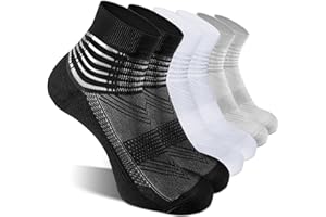 IRAMY Compression Ankle Support Socks Coolmax Wicking Cushioned Athletic Plantar Fasciitis Relief Men Women 2/3/6 Pairs