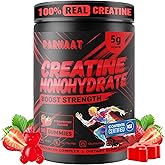 Parhaat Creatine Monohydrate Gummies 5g for Men & Women - Boost Focus,Strength, and Endurance, Anti-Melting Formula, Vegan, Gluten-Free, Non-GMO, 2.5 Gram Creatine per Gummy (Strawberry 90 ct)