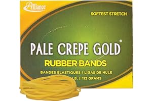 Alliance Rubber 20199 Pale Crepe Gold Rubber Bands Size #19, 1/4 lb Box Contains Approx. 472 Bands (3 1/2" x 1/16", Golden Crepe)