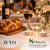 Zuvo 8 Hour Tea Lights Candles 100 Pack Unscented White 3.8x2.3 cm view 4