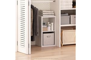 Furinno Cubic Closet Organizers and Storage, 2-Cube Closet Organizer, Open Shelf Closet Storage, Extra Thick Frame for Wardrobe, Bedroom, Living Room, White