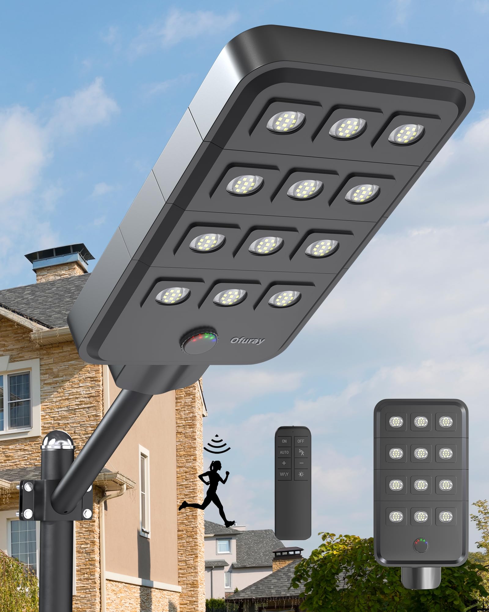 Ofuray Solar Street Lights Outdoor, 15W