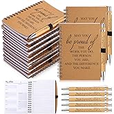 Tellingyou 100 Pcs Employee Appreciation Gifts Bulk Inspirational Spiral Notebooks 2026-2027 Planner Pocket Notepads with Motivational Pens Thank You Gifts for Teacher Coworker Volunteer