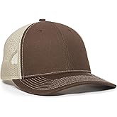 Outdoor Cap Blank Modern Trucker Hat - Mesh Back, Adjustable Cap, Hook/Loop Closure, One Size, Brown/Khaki