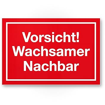 Vorsicht Wachsamer Nachbar Lustiges Hunde Kunststoff Schild Hinweisschild Haus Türschild Haustüre Warnschild Kleine Süße Hunde Achtung